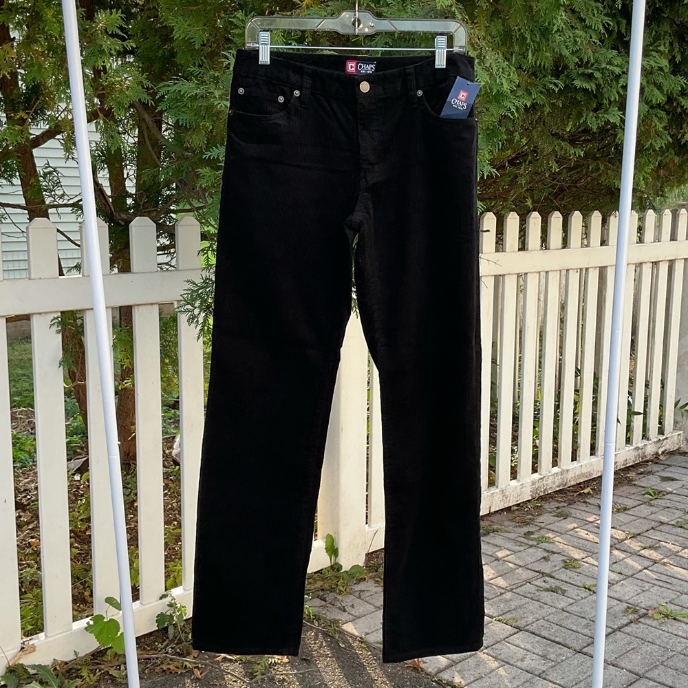 Brand New! Chaps Black Straight Leg Corduroy Pants